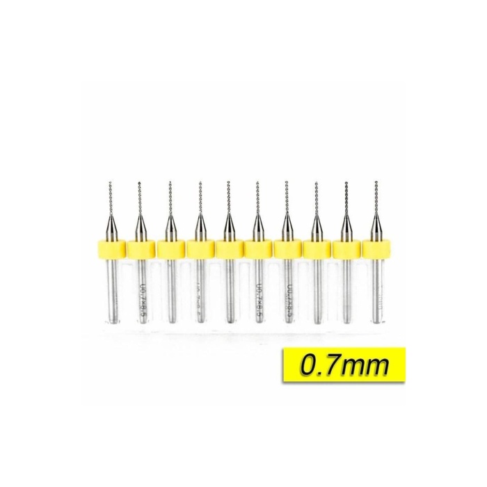 10 Parça 0.7 Mm Dremel Karbür Delme Mikro Matkap Ucu