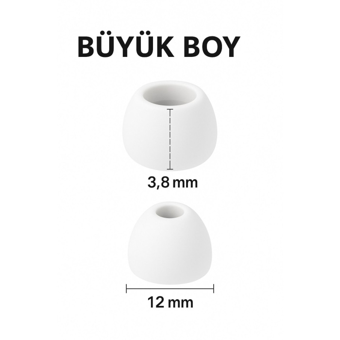 1 Çift 2 Adet Kulaklık Silikonu Samsung Uyumlu-Büyük 12mm Beyaz