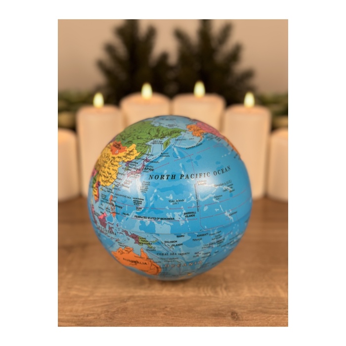 Masa Üstü 360 Derece Dönen Dünya Küresi