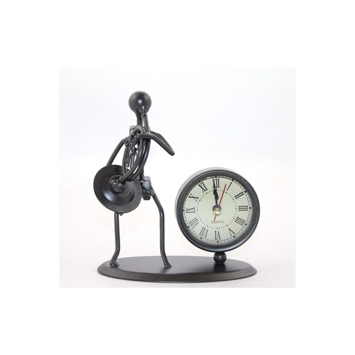 Metal Müzisyen Saat Dekoratif Hediyelik