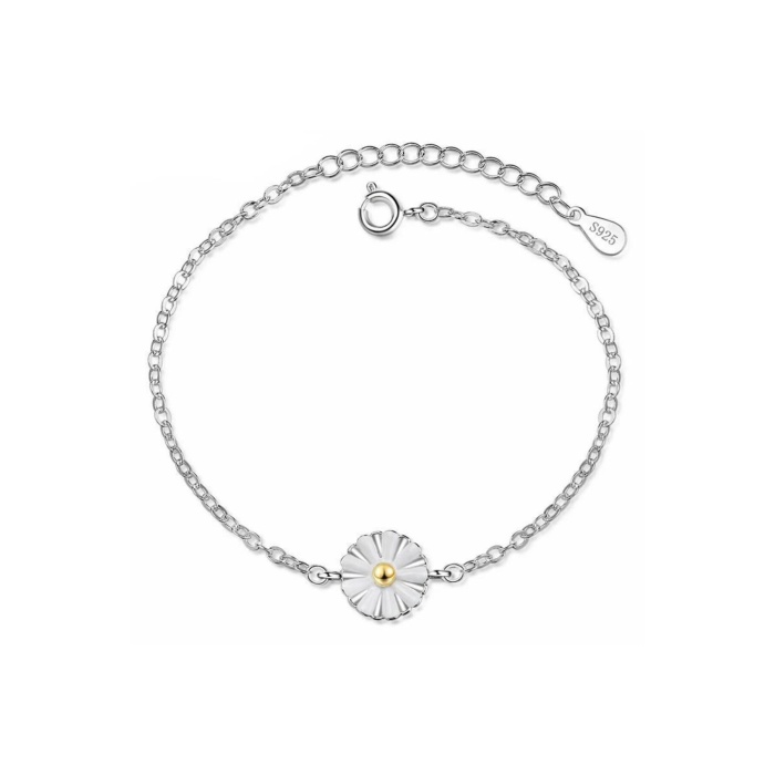 925 Ayar Ayarlanabilir Papatya Tasarım Kadın Gümüş Bileklik