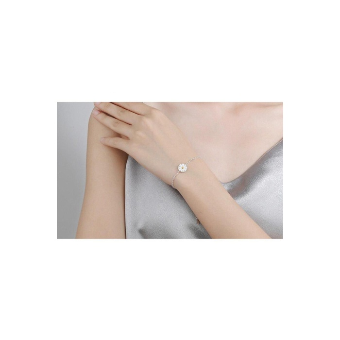 925 Ayar Ayarlanabilir Papatya Tasarım Kadın Gümüş Bileklik