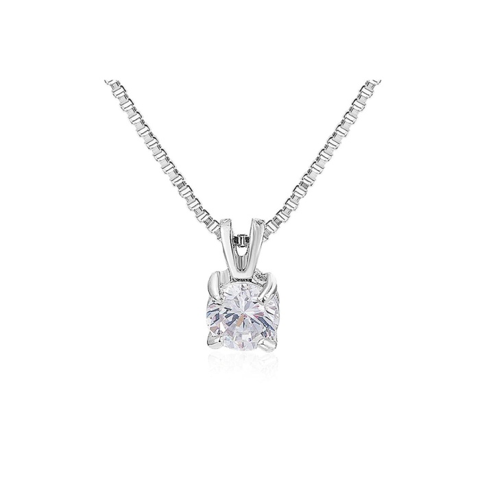 925 Ayar Gümüş Kristal Taşlı Zincirli Kolye | Şık ve Zarif Kadın Kolye Modeli