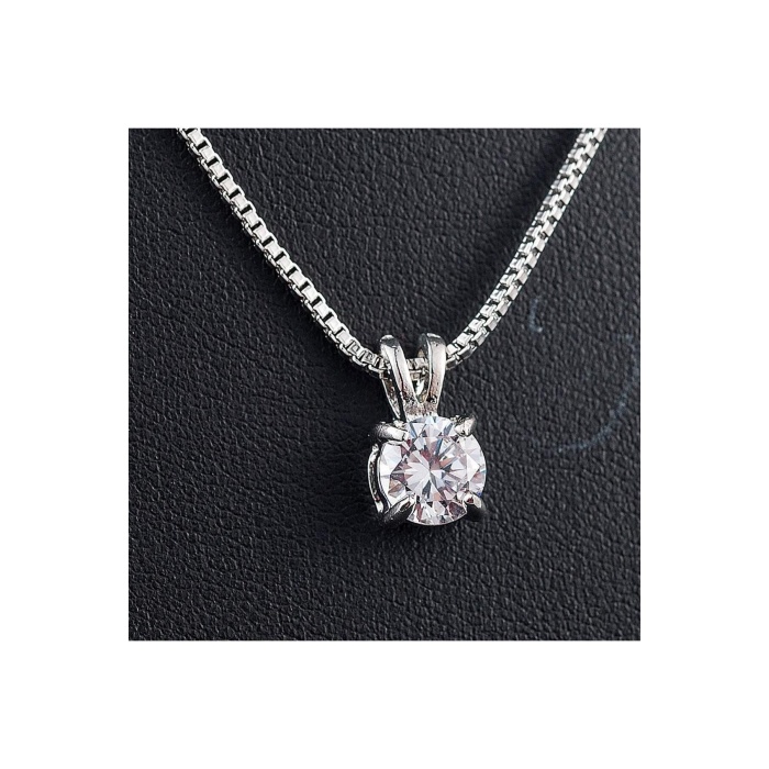 925 Ayar Gümüş Kristal Taşlı Zincirli Kolye | Şık ve Zarif Kadın Kolye Modeli