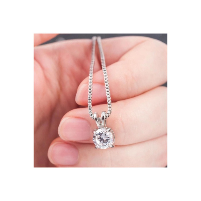 925 Ayar Gümüş Kristal Taşlı Zincirli Kolye | Şık ve Zarif Kadın Kolye Modeli