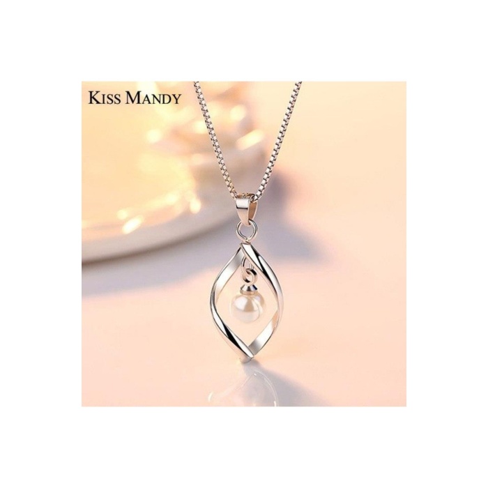 925 Ayar Inci Taşlı Gümüş Kolye Sevgiliye Hediyelik