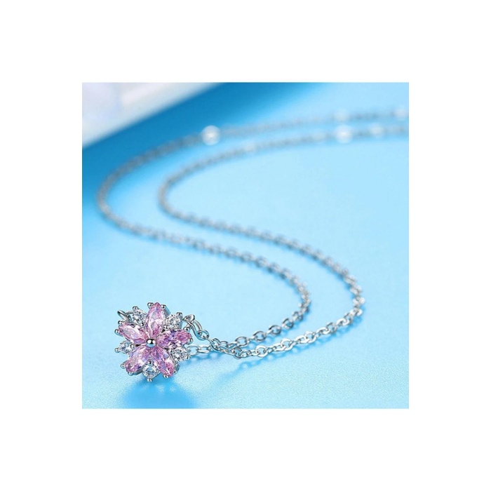 925 Ayar Gümüş Avusturya Kristali Taşlı Kiraz Model Kolye Ve Küpe Seti Takım Sevgililer Günü Hediye