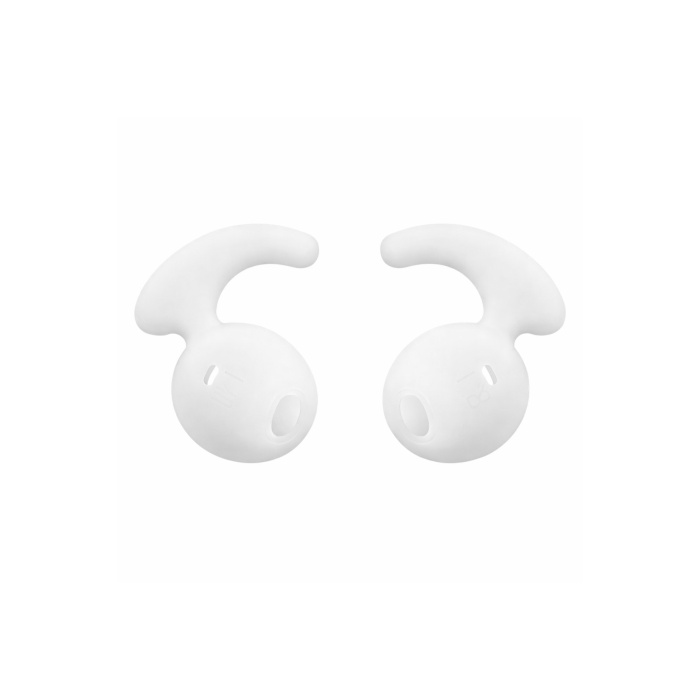 2 Çift (4 Adet) Samsung S6 S7 Edge Note 5 Kancalı Kulaklık Silikonu-Beyaz