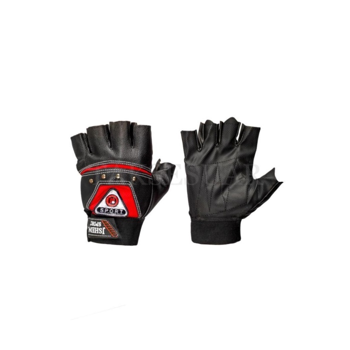 Erkek Kesik Deri Eldiven Fileli Tasarım Cırrtcırtlı Ayarlanabilir Beden