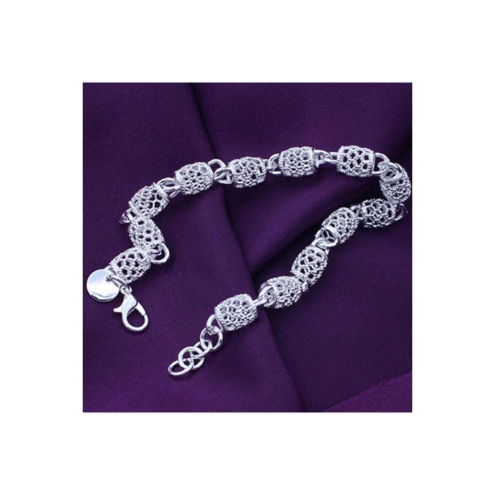 925 Ayar Içi Boş Kristal Telkari Kadın Gümüş Kaplama Bileklik