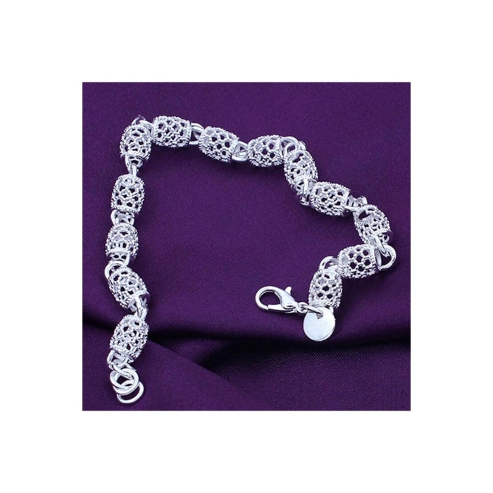 925 Ayar Içi Boş Kristal Telkari Kadın Gümüş Kaplama Bileklik