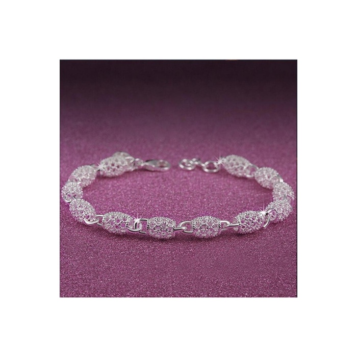 925 Ayar Içi Boş Kristal Telkari Kadın Gümüş Kaplama Bileklik