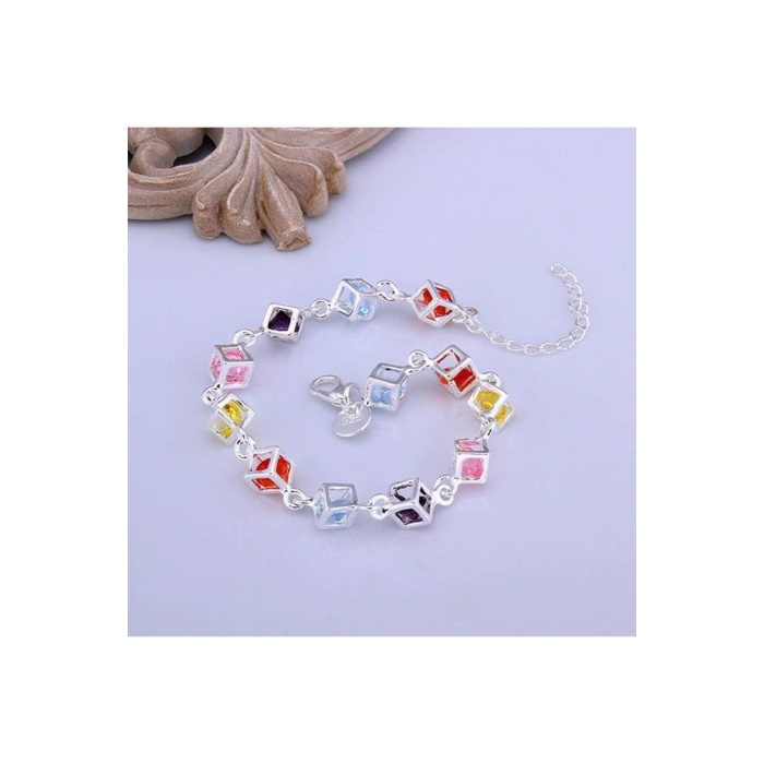 925 Ayar Küp Içinde Taşlı Kadın Gümüş Bileklik