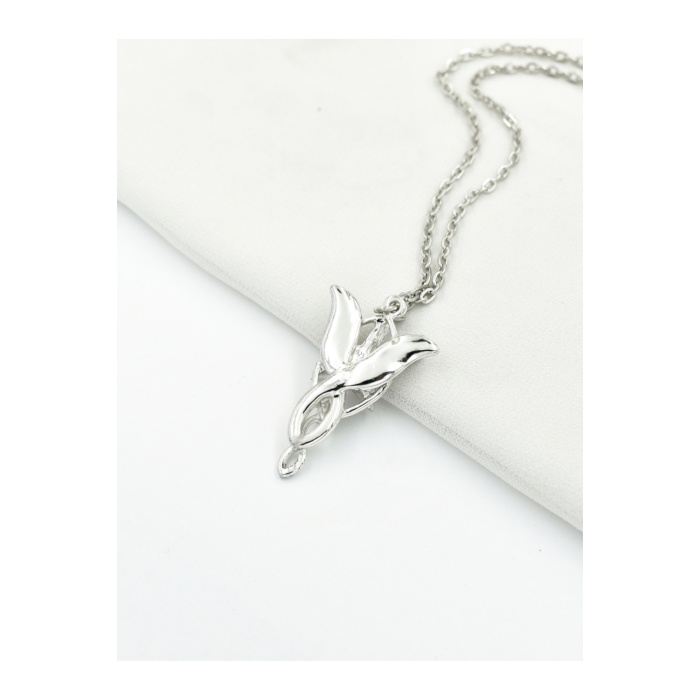 Gümüş Kaplama Evenstar Akşam Yıldızı Arwen Tasarım Kadın Kolye Zirkon Taşlı Zincirli Fantastik