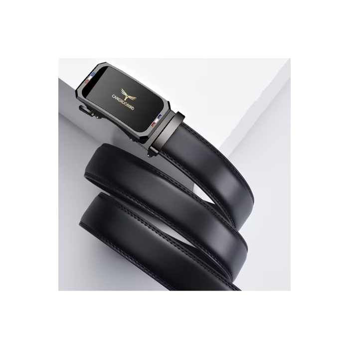 Premium Raylı Paslanmaz Çelik Toka Hakiki Deri Otomatik Erkek Kemer Lüks Hediyelik