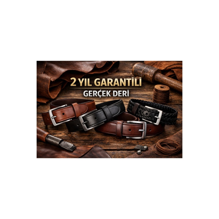Premium Raylı Paslanmaz Çelik Toka Hakiki Deri Otomatik Erkek Kemer Lüks Hediyelik