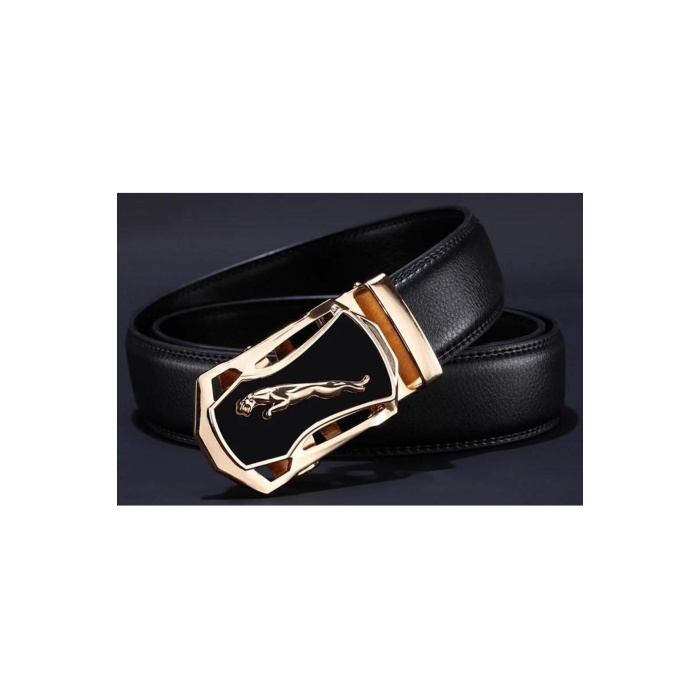 Ayarlanabilir Mekanizmalı Paslanmaz Çelik Deliksiz Otomatik Toka Hakiki Deri Erkek Bel Kemeri 130cm