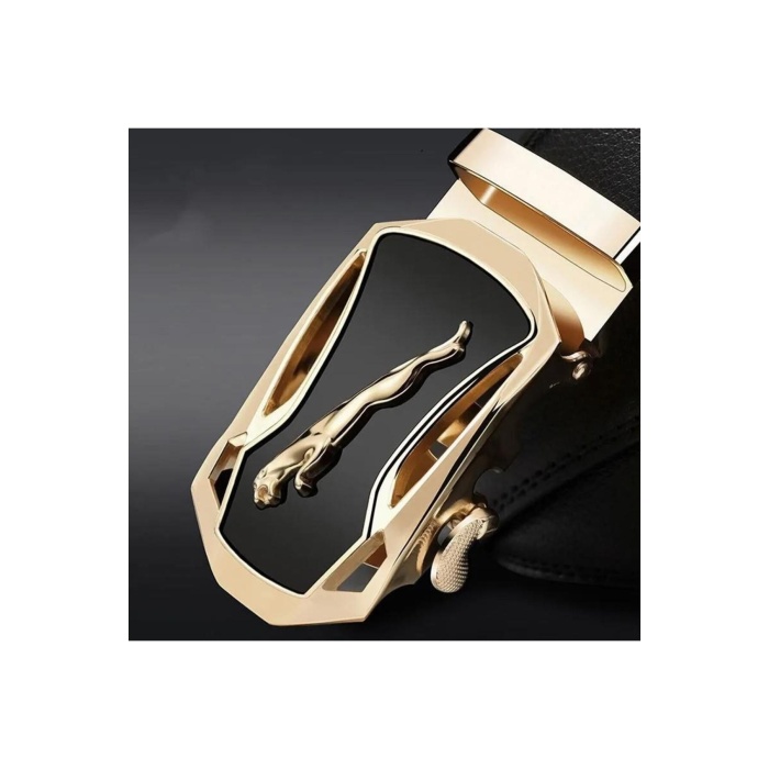 Ayarlanabilir Mekanizmalı Paslanmaz Çelik Deliksiz Otomatik Toka Hakiki Deri Erkek Bel Kemeri 130cm