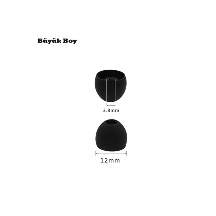 1 Çift 2 Adet Kulaklık Silikonu Samsung Uyumlu-Büyük 12mm Siyah