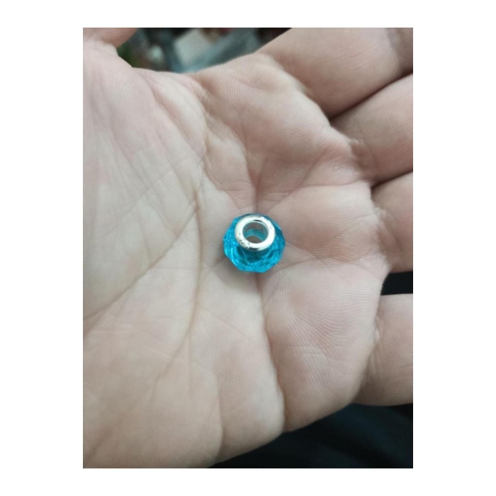 Bileklik Ve Kolye Için 925 Ayar Damgalı Gümüş Kaplama Yuvarlak Charm