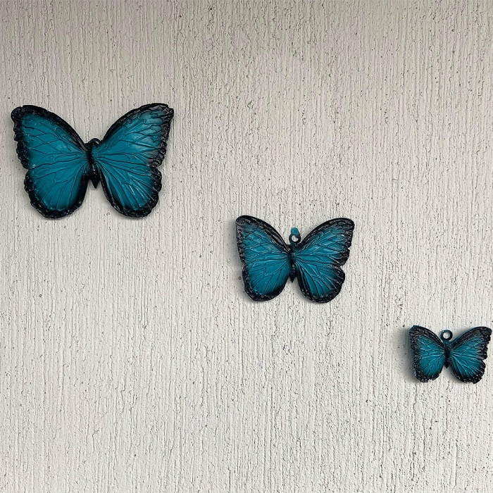 Kelebek Duvar Süsü, 3lü Mavi Kelebek Süsü