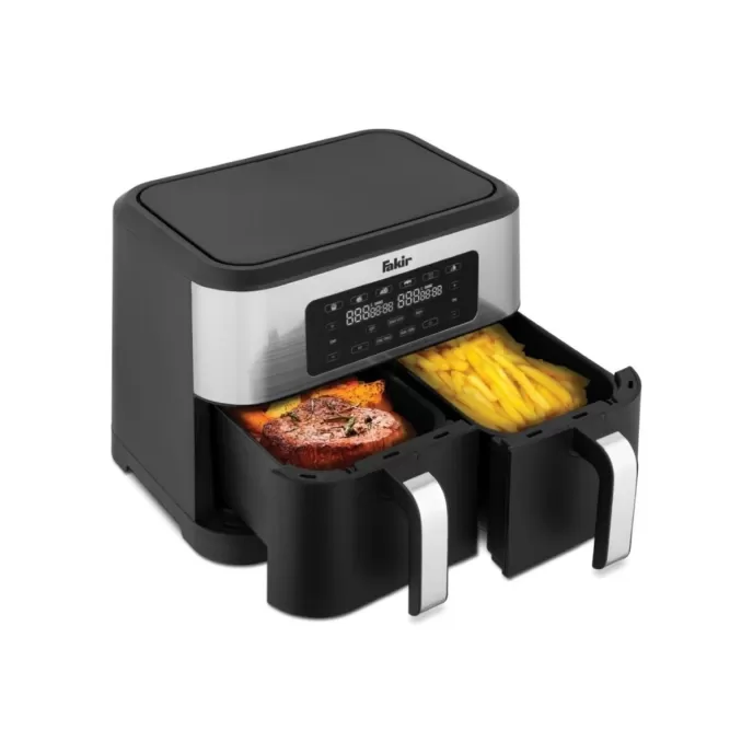 Fakir Premium Chefry Yağsız Sıcak Hava Fritözü 8,5 L Çift Hazneli Yüksek Güçlü Hızlı Isınma Kolay Temizlik