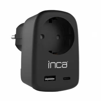 İnca IPW-42SY 1Port 12W USB+Type-C Akım Korumalı  Duvar Priz  - Siyah