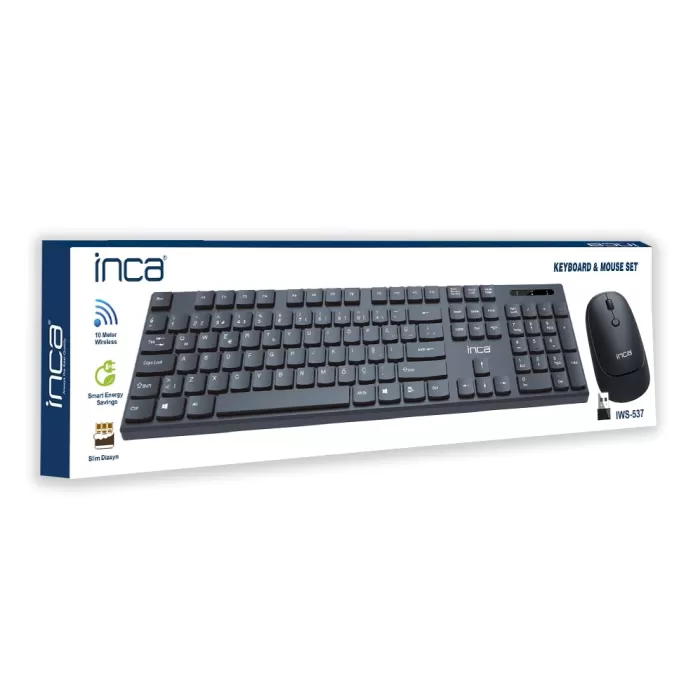 İnca IWS-537 Wireless Slim Design Soft Touch Q Keyboard&amp;Mouse Set