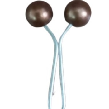 Eşarp Klipsi Top Model Düz Kahverengi 1 Adet