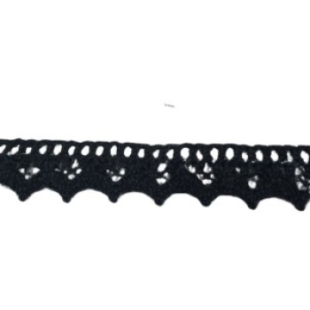 Kopanaki Dantel en 1,5 cm Siyah 1 Metre