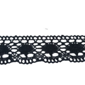 Kopanaki Dantel en 5 cm Badem Model Siyah 5 Metre