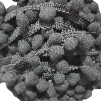 Sıralı Ponpon 1 Metre Siyah