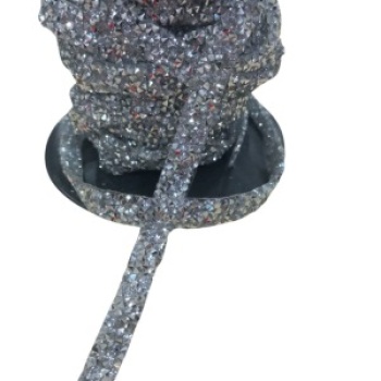 Silikonlu Yapıştırma Taş Şerit 2 cm Gümüş 1 Metre