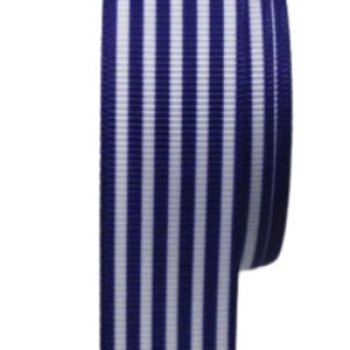 Tafta Çizgi Desen Kurdele 25 mm Lacivert 5 Metre