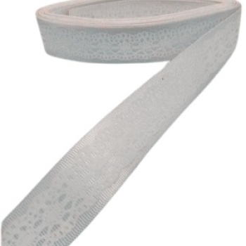 Tafta Dantel Görünümlü Kurdele Gri 25 mm 1 Metre