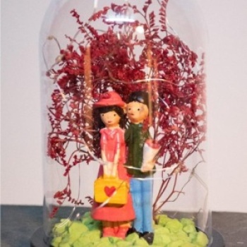 Teraryum Fanus Işıklı Sevgiliye Hediye Sevgili Temalı