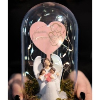 Teraryum Fanus Işıklı Canım Annem Yazılı Melek Anne ve Çocuklar Hediye