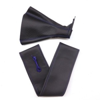 Tüm Araçlara Uyumlu Direksiyon Kılıfı Ve Vites Körüğü Siyah Vinil Mavi