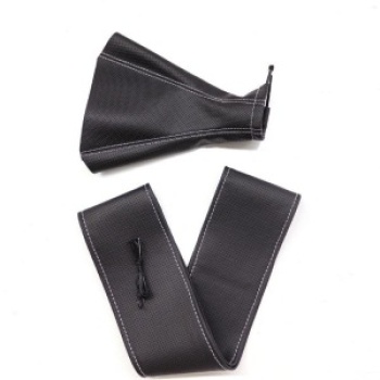 Tüm Araçlara Uyumlu Direksiyon Kılıfı Ve Vites Körüğü Siyah Vinil Gri