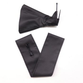 Tüm Araçlara Uyumlu Direksiyon Kılıfı Ve Vites Körüğü Siyah Deri Siyah Nakışlı