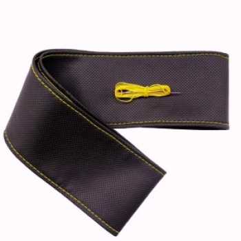 Tüm Araçlara Uyumlu Vinil Direksiyon Kılıfı, Dikmeli Sarı Dikişli