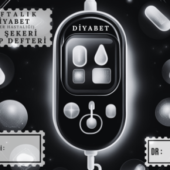 Diyabet Ölçüm Takip Çizelgesi Defteri A Kalite Özel Tasarım 3 Aylık A5 Siyah-Beyaz