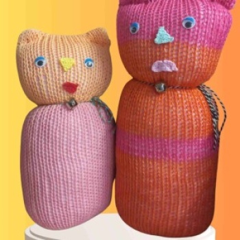 Tıkırık Örgü Yastık Uyku ve Oyun Arkadaşı Şeker&Fıstık - 35 cm-45 cm