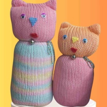 Tıkırık Örgü Yastık Uyku ve Oyun Arkadaşı Pofuduk&Şeker - 35 cm-45 cm