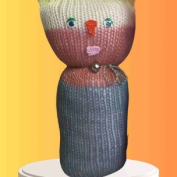 Tıkırık Örgü Yastık Uyku ve Oyun Arkadaşı Gümüş - 35 cm