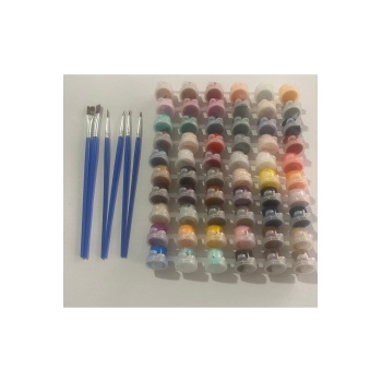 Akrilik Boya Seti 60 Renk + 6’lı Fırça Seti – (5 ml x 60 Renk)