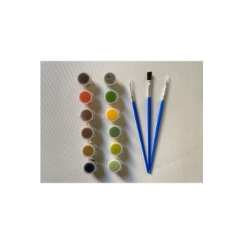 12’li Akrilik Boya Seti + 3’lü Fırça Seti