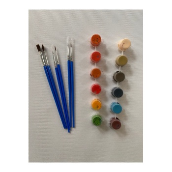 12’li Akrilik Boya ve 6 Adet Fırça Seti – Profesyonel Boyama Kit