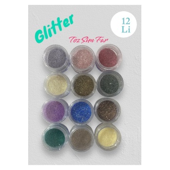 Glitter Sim Far 12li – Yüz ve Vücut için Parıltılı Sim Göz Farı