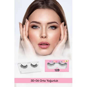 Takma Kirpik Doğal Kısadan Uzuna Orta Yoğunlukta Tekli 06